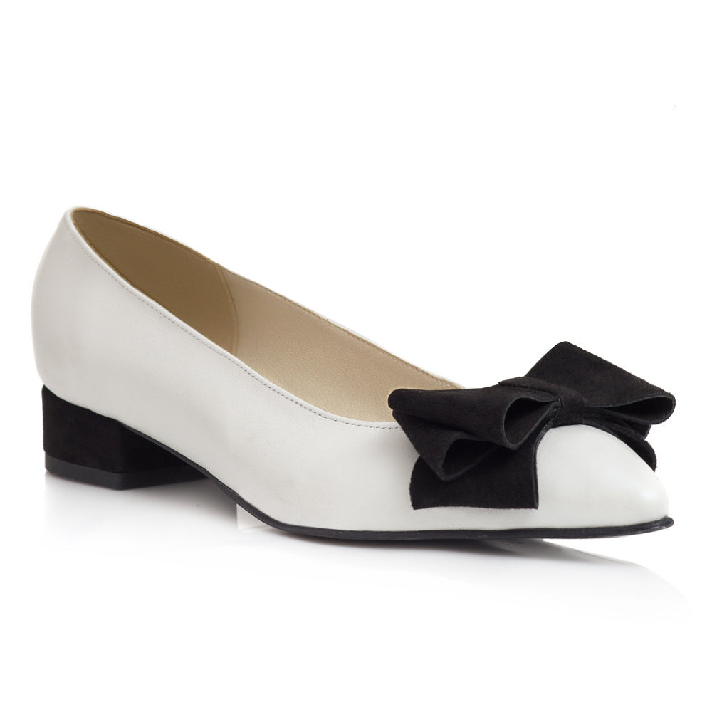 Balerin piele alb Taisia V1 - orice culoare