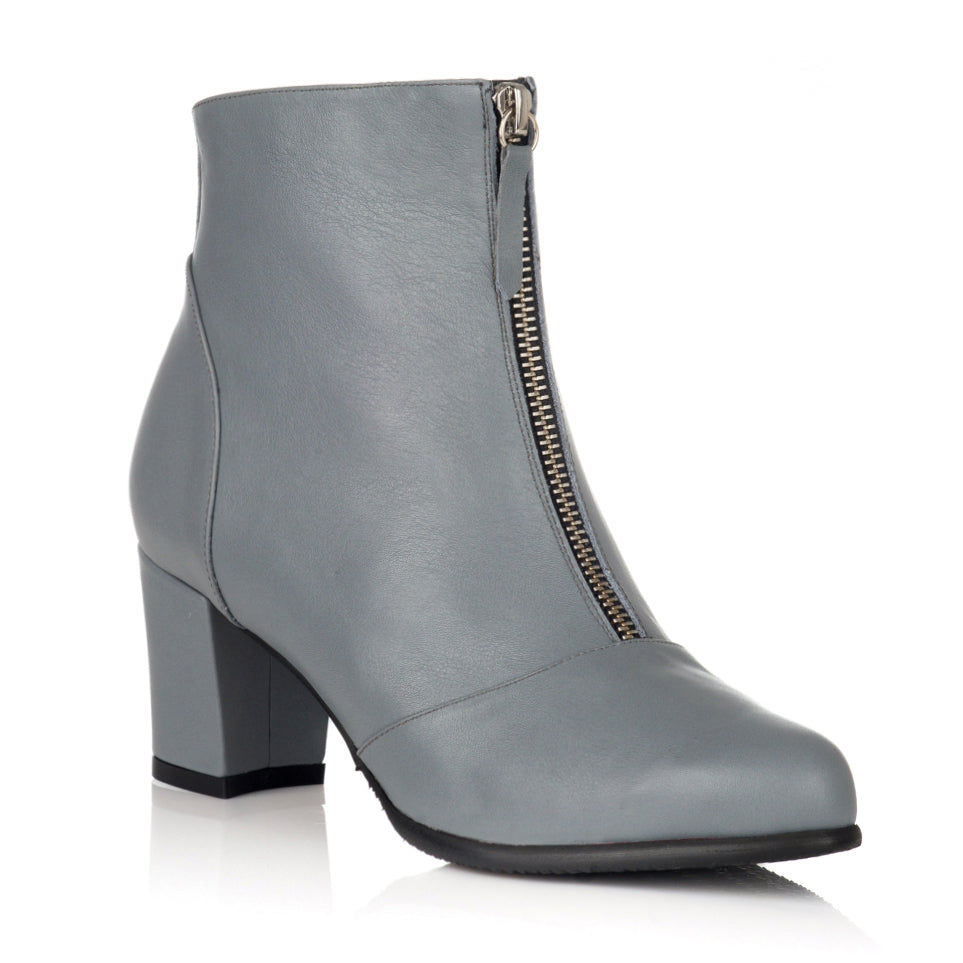 Botine piele naturala gri Alda F26 - orice culoare