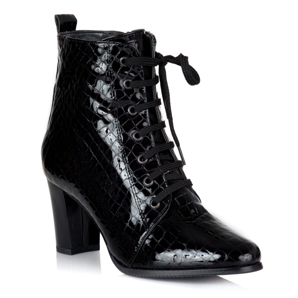 Botine piele lacuita Croco Magda V35 - orice culoare