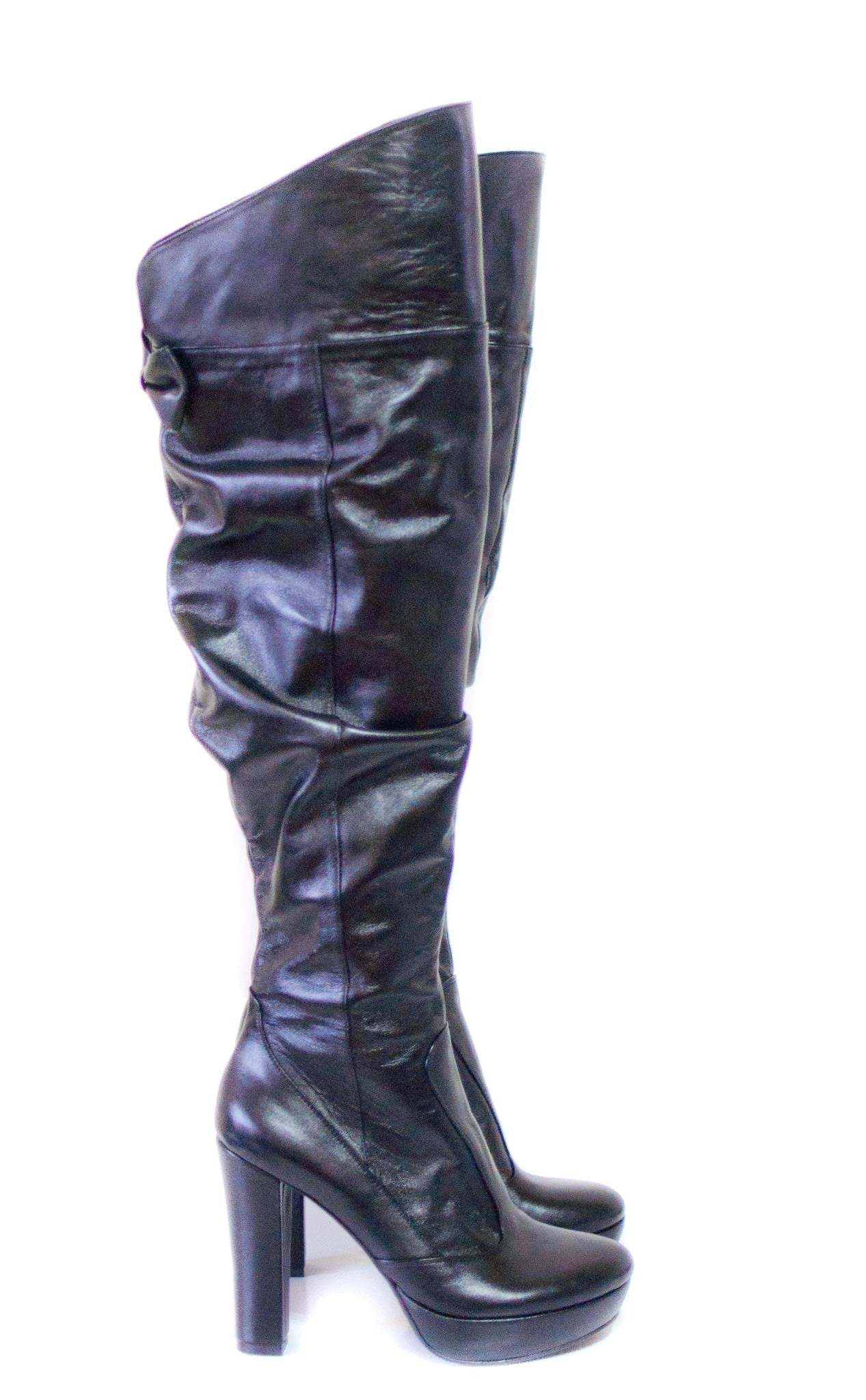 Cizme Bow din piele naturala cu toc,orice culoare- negre