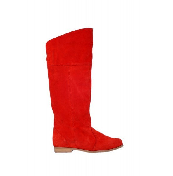Cizme Casual Iarna piele naturala intoarsa orice culoare-rosu corai