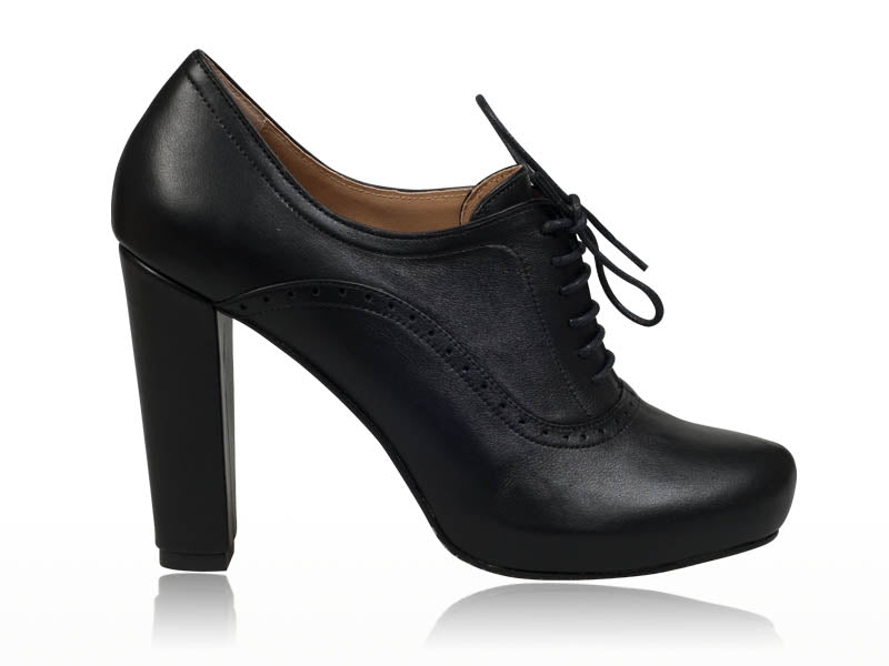 Botine piele negru cu siret N3 - orice culoare