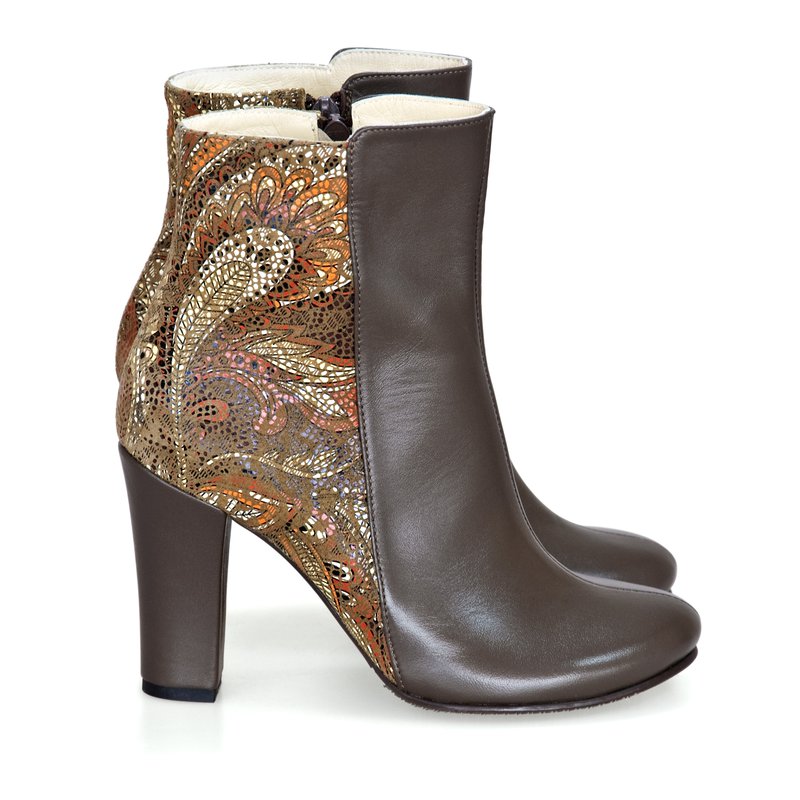 Botine piele naturala Lucy D1 Floral - orice culoare