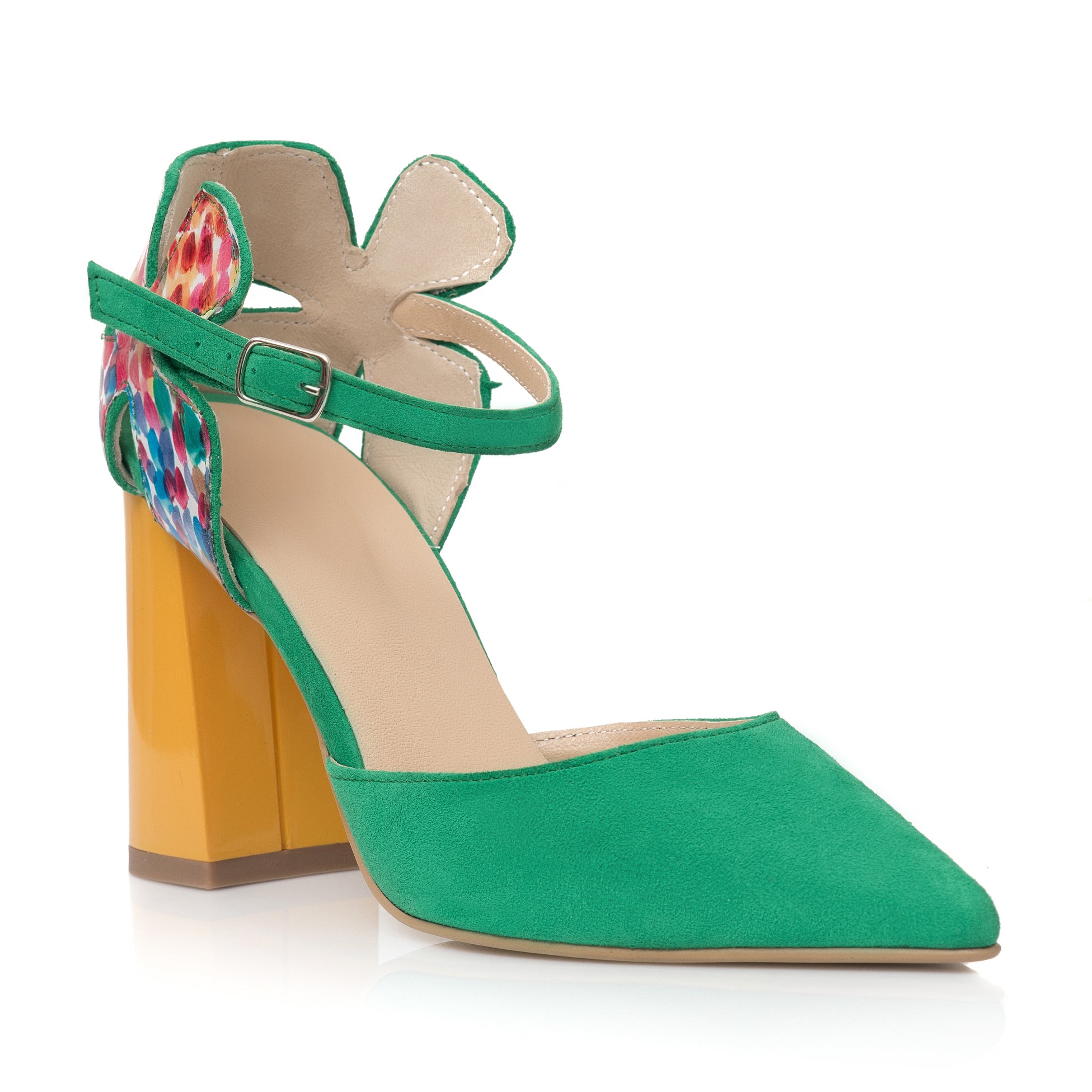 Pantofi Piele Verde/Multicolor Lady C40- orice culoare