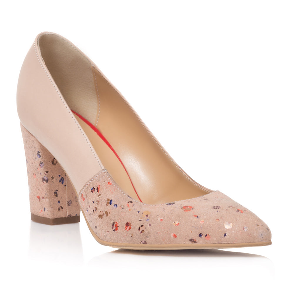 Pantofi Dama Piele Nude Roze Comod Amber T44 - Orice Culoare