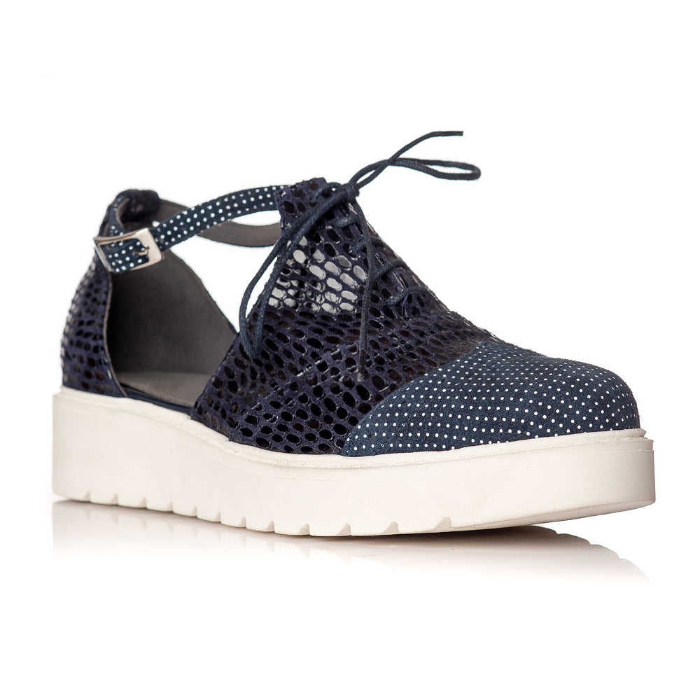 Pantofi piele Bleumarin Oxford Decupat V21 - orice culoare