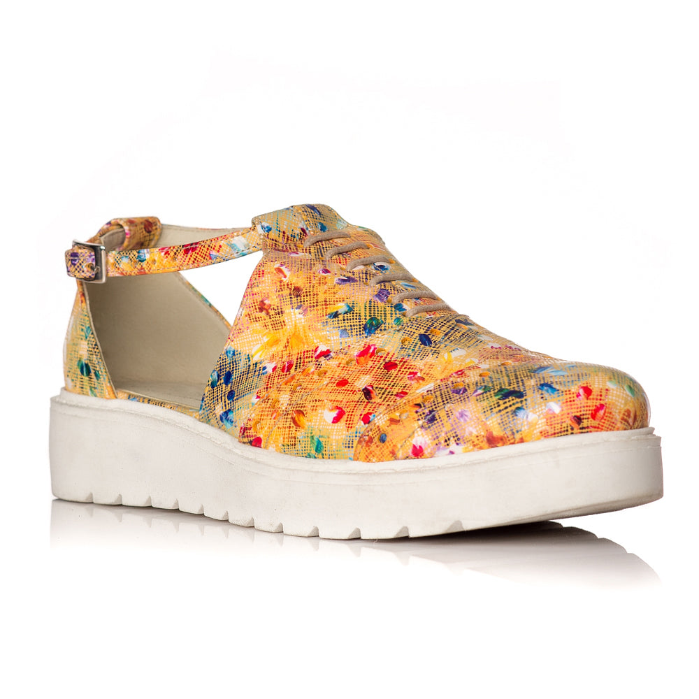 Pantofi piele Flower Oxford Decupat V21 - orice culoare