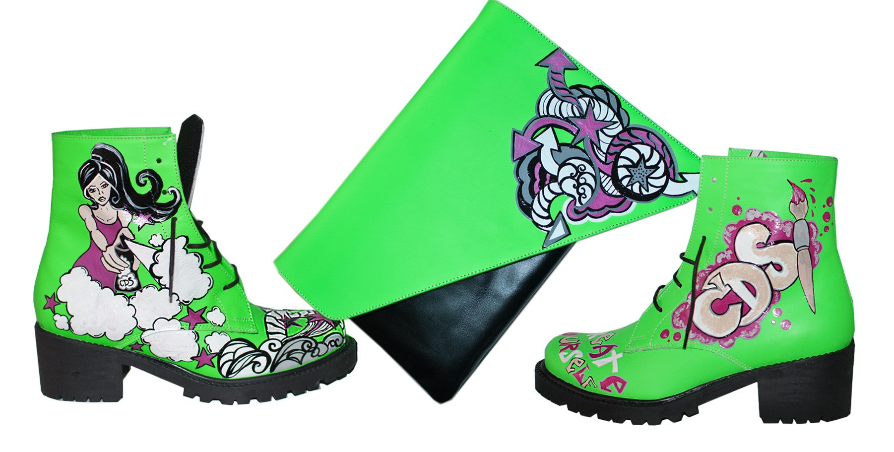Ghete Piele Naturala Pictate P110 - orice culoare