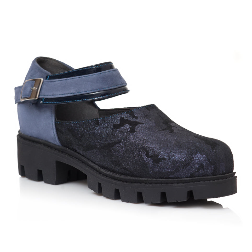 Pantofi Tip Gheata Albastru/Argintiu Helen V26 - Orice Culoare