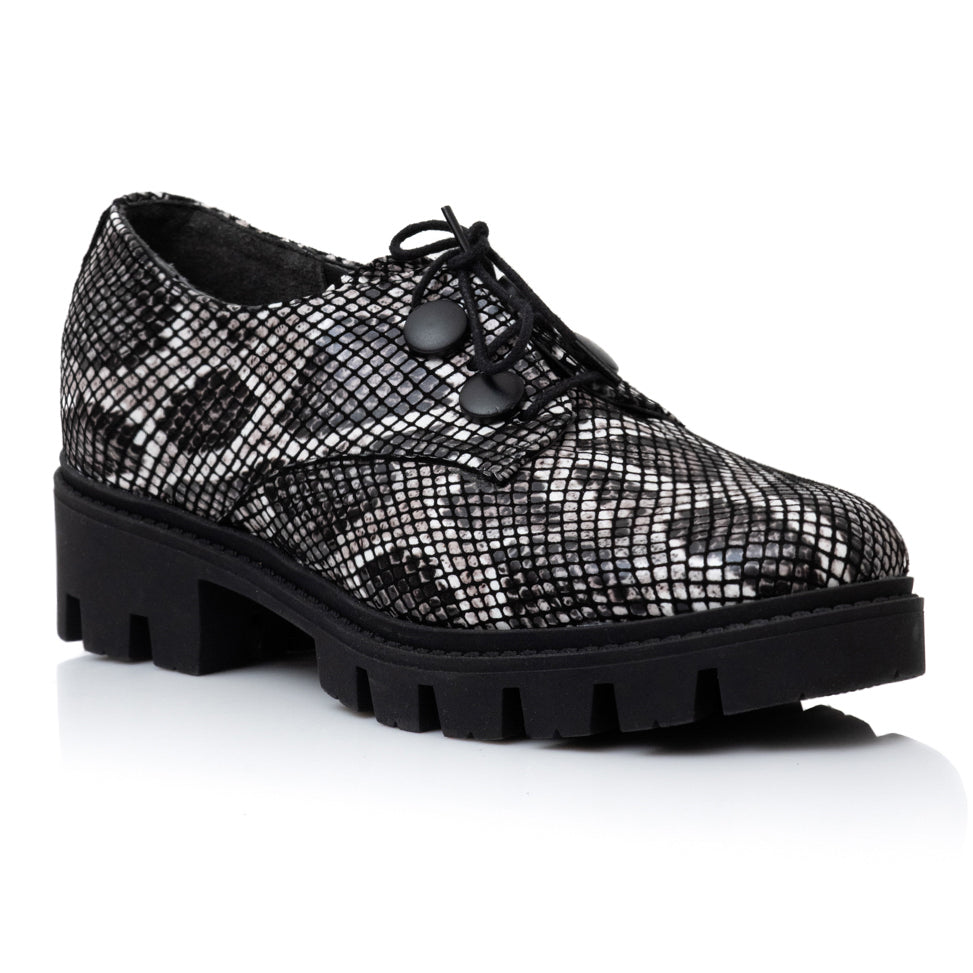 Pantofi Piele Talpa Joasa Snake Iasmin V25 - Orice Culoare