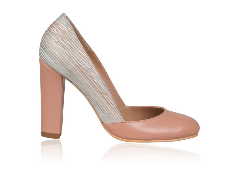 Pantofi dama piele Retro N1 Nude-Roze - orice culoare