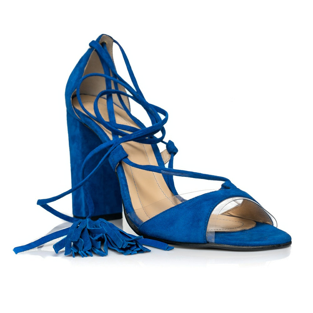 Sandale piele cu Toc Gros si Snur F8
