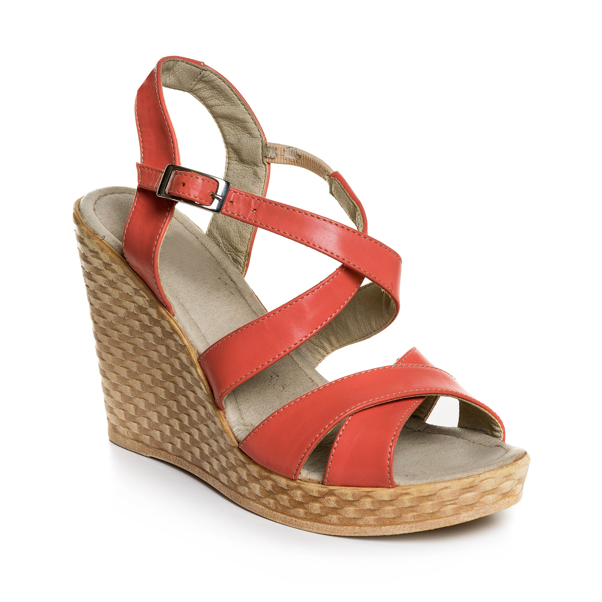 Sandale cu platforma piele corai V10 - orice culoare