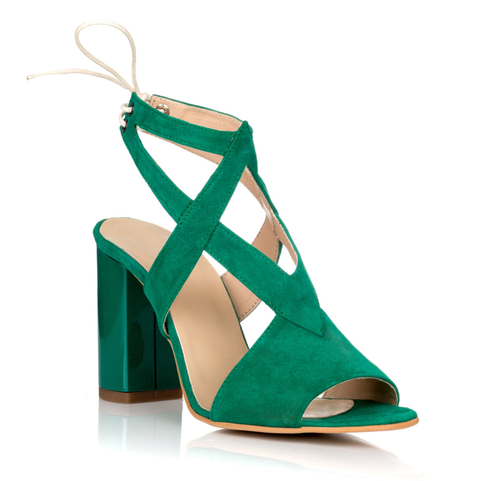 Sandale Piele Intoarsa Verde Erika C12 - orice culoare