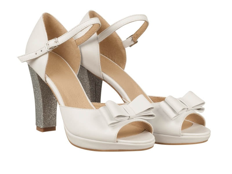 Sandale Mireasa Piele Ivory/Argintiu N43 - orice culoare