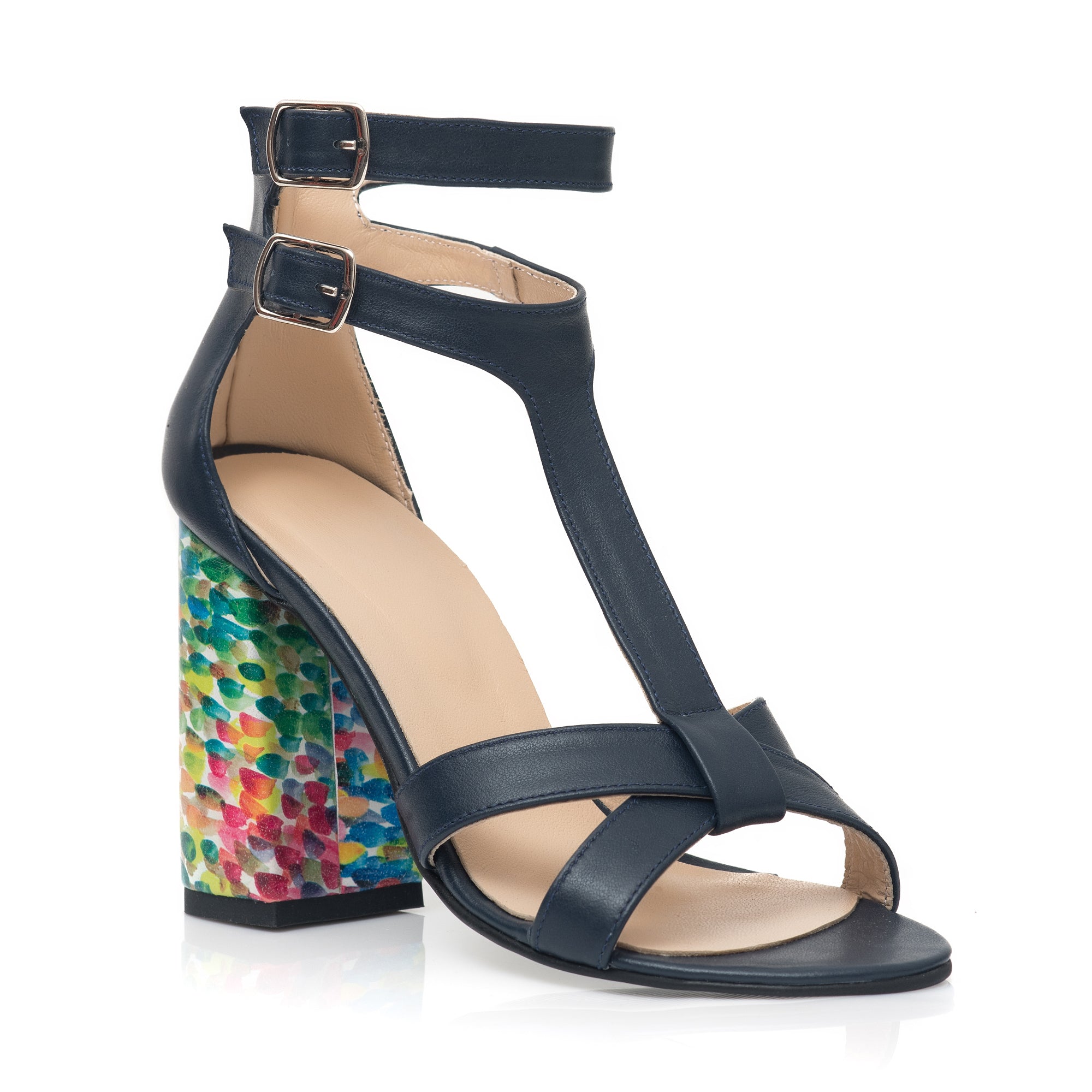 Sandale Piele Negru/Multicolor Lolly Pop C11 - orice culoare