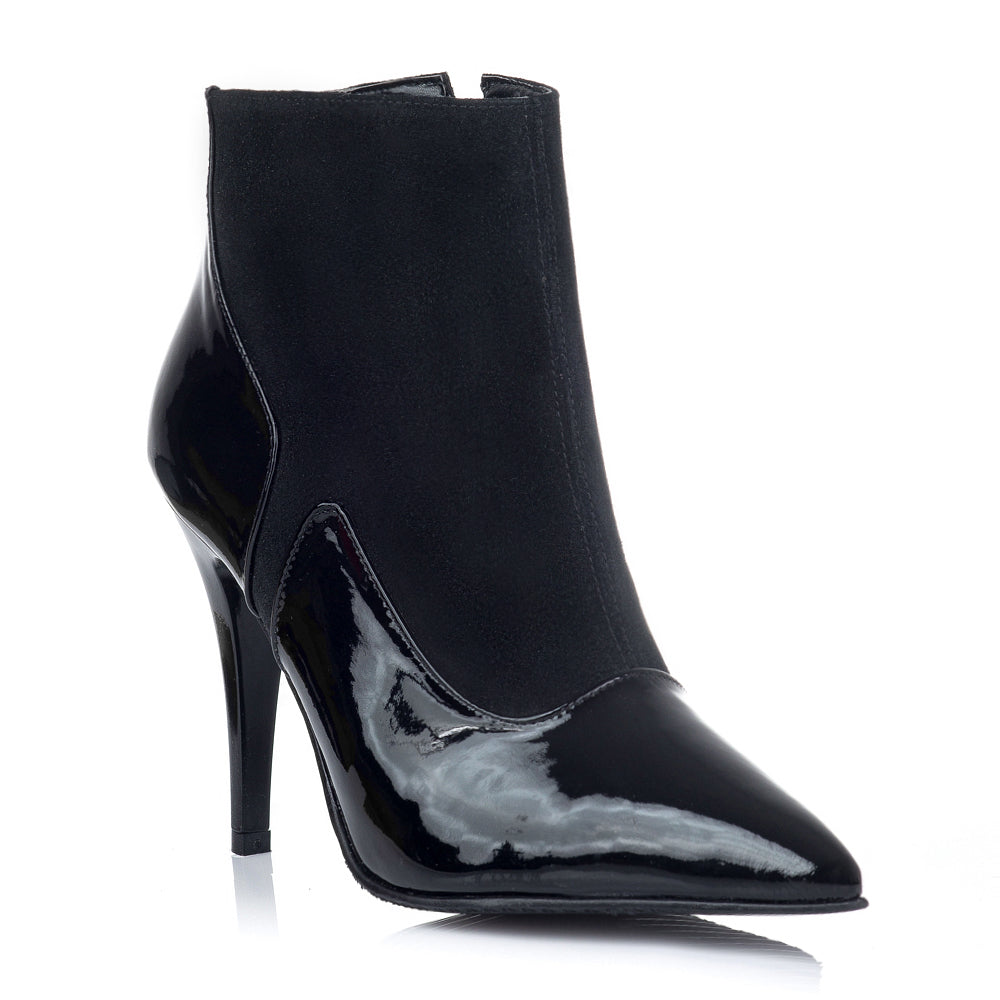 Botine Stiletto Piele Lacuita/Intoarsa Negru V24 - orice culoare