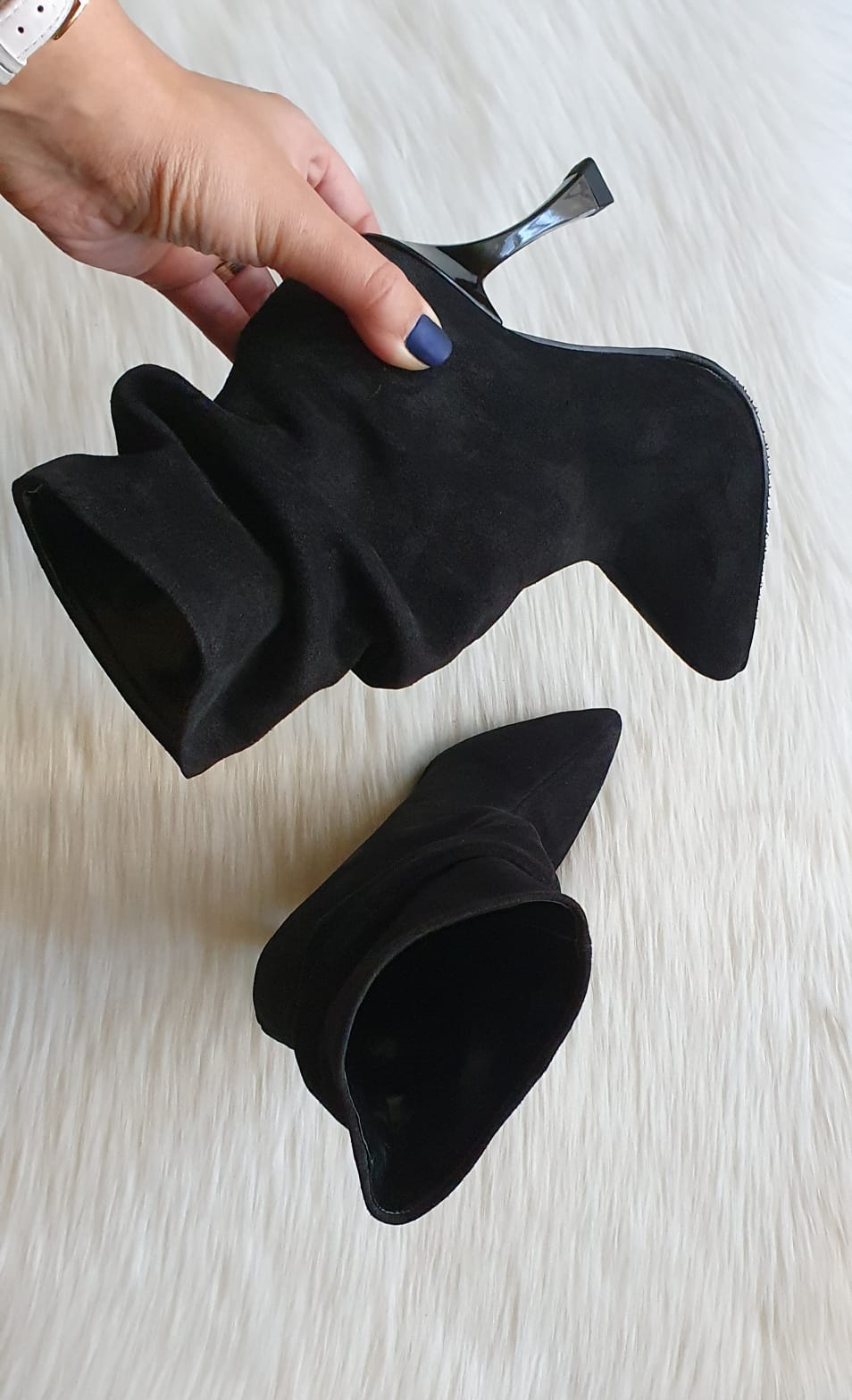 Botine Piele Intoarsa Fronsate Mini C7 - Orice Culoare
