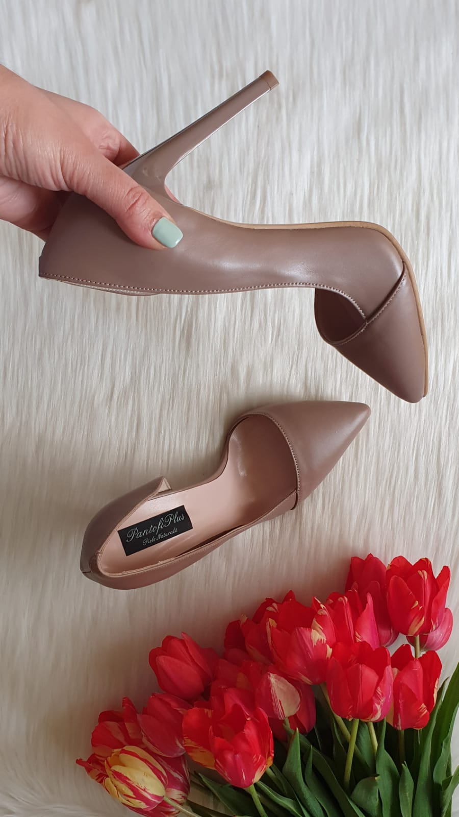 Pantofi piele Stiletto Duo decupat  Nude- orice culoare