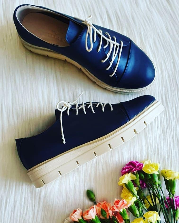 Pantofi Piele Bleu Oxford E1 - orice culoare