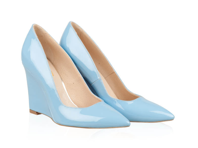 Pantofi Piele Cu Platforma Bleu N20 - Orice Culoare