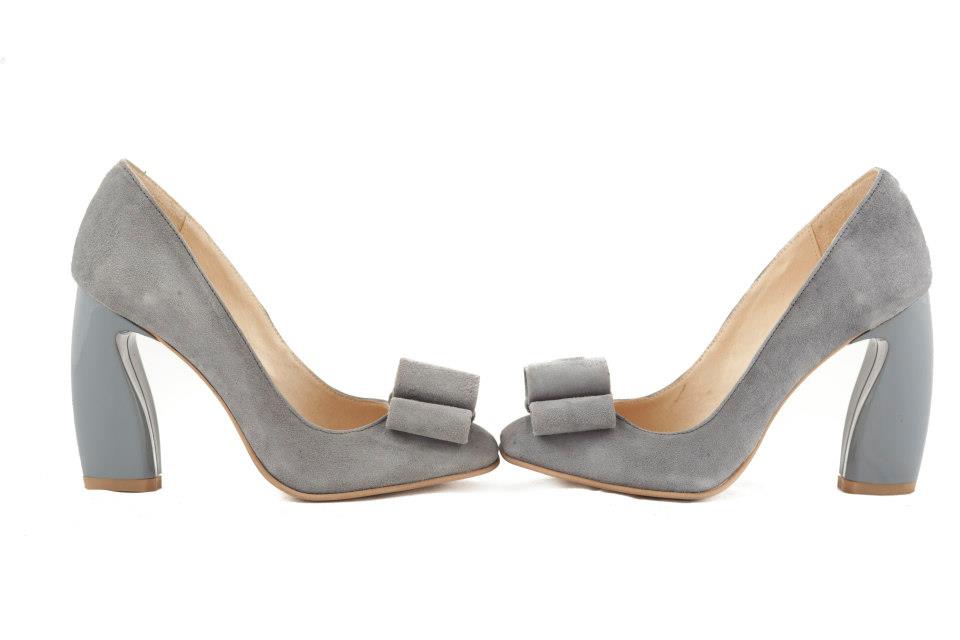 Pantofi piele Chic Madame Crook Gri - disponibili pe orice culoare