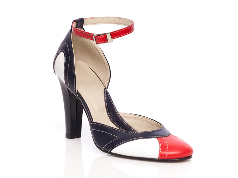 Pantofi dama piele P30 Bleumarin/Rosu - orice culoare