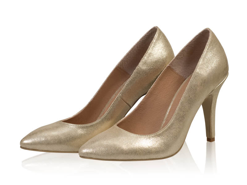 Pantofi stiletto piele auriu N7 - orice  culoare
