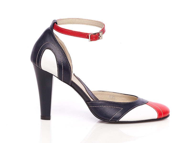 Pantofi dama piele P30 Bleumarin/Rosu - orice culoare