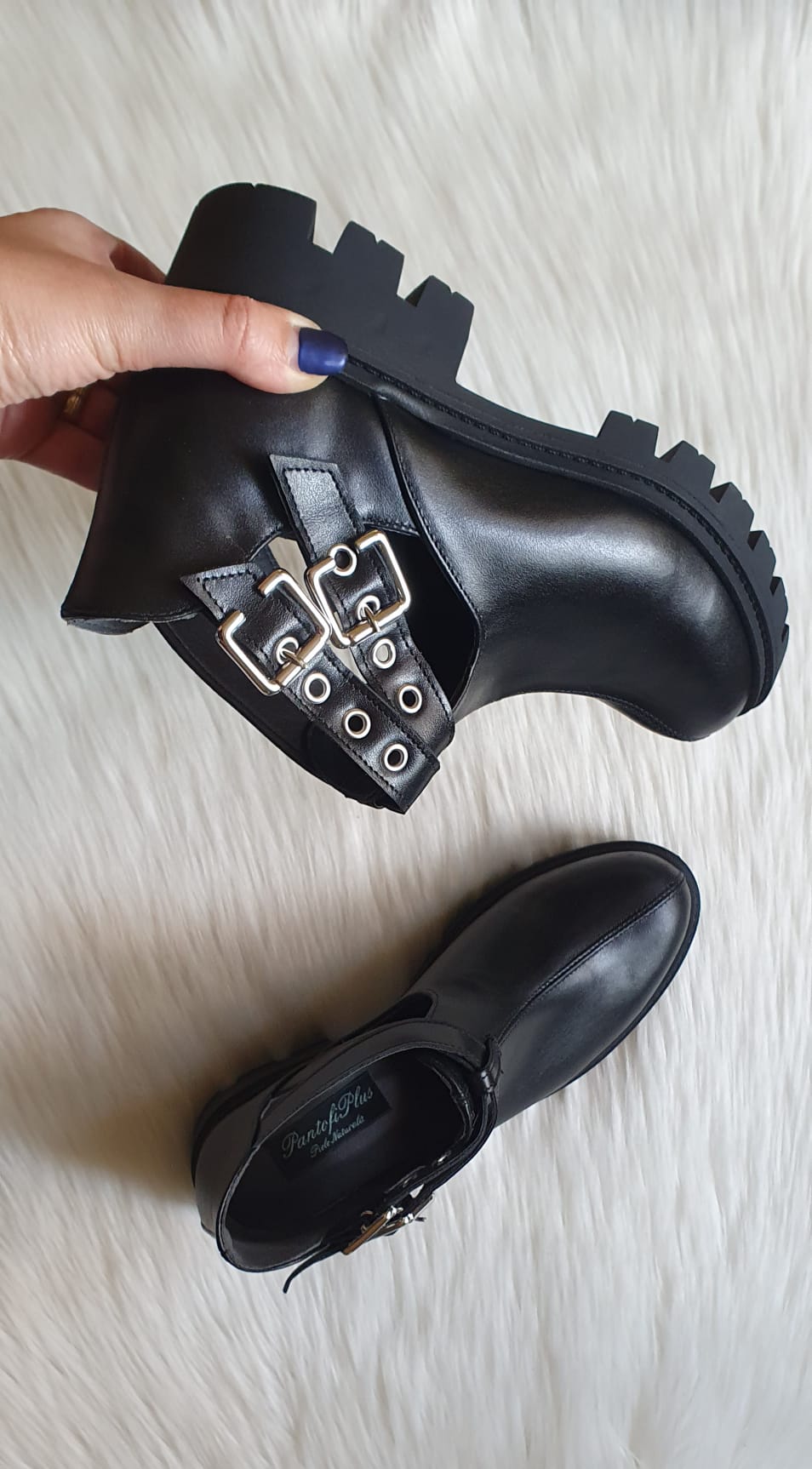 Pantofi Piele Negru/GalbenTalpa Bocanc Aida V15   - orice culoare