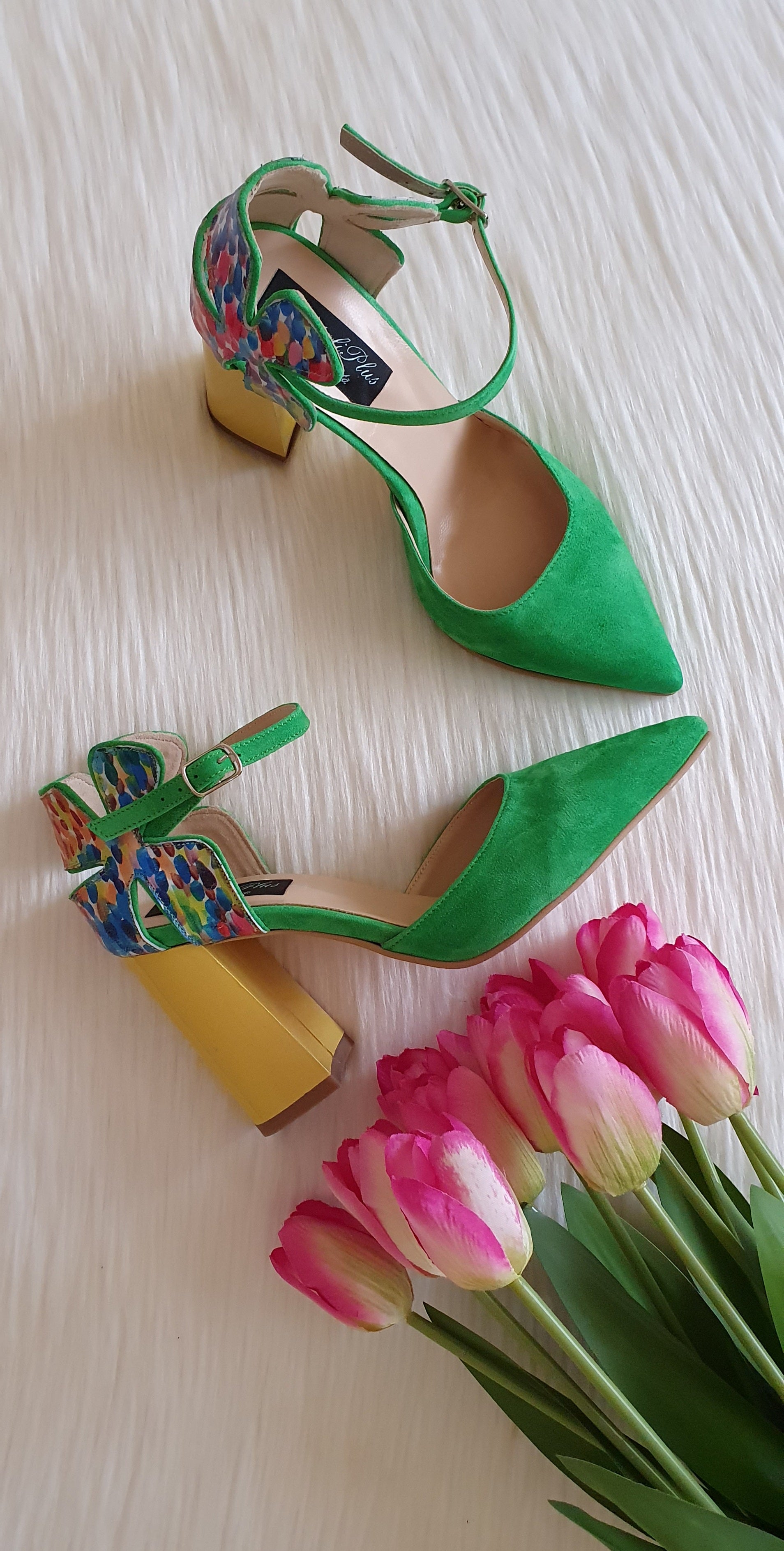Pantofi Piele Verde/Multicolor Lady C40- orice culoare