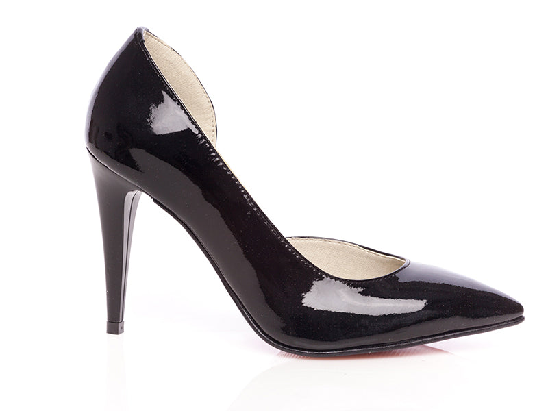 Pantofi piele lacuita stiletto decupat P2 - orice  culoare