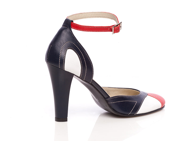 Pantofi dama piele P30 Bleumarin/Rosu - orice culoare