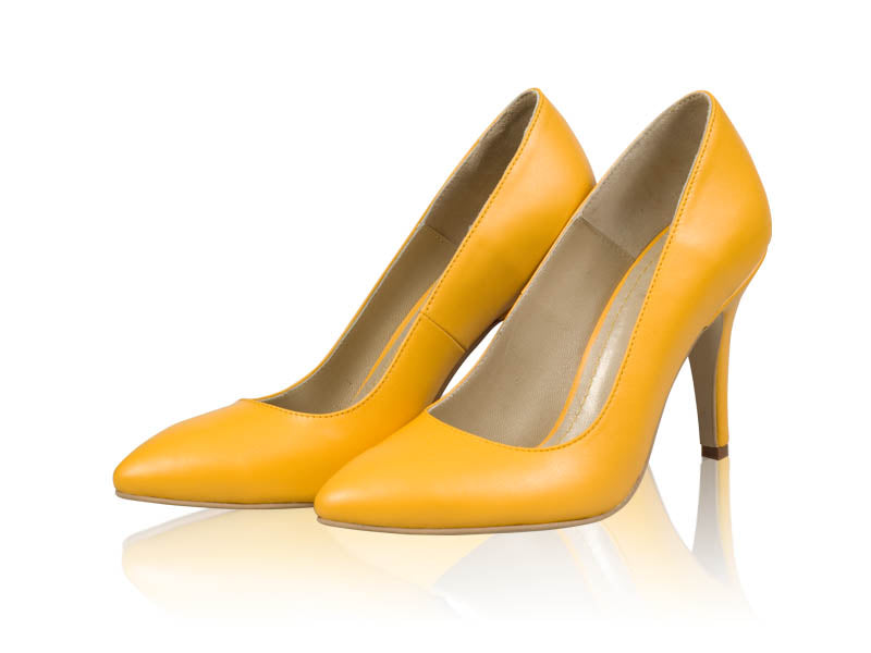 Pantofi stiletto piele galben N7 - orice  culoare