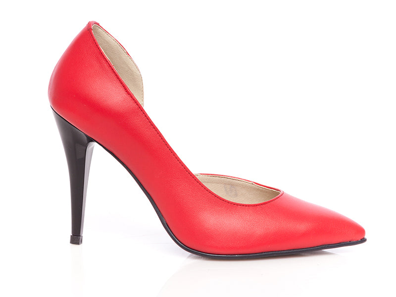 Pantofi piele naturala stiletto decupat P2 - orice  culoare