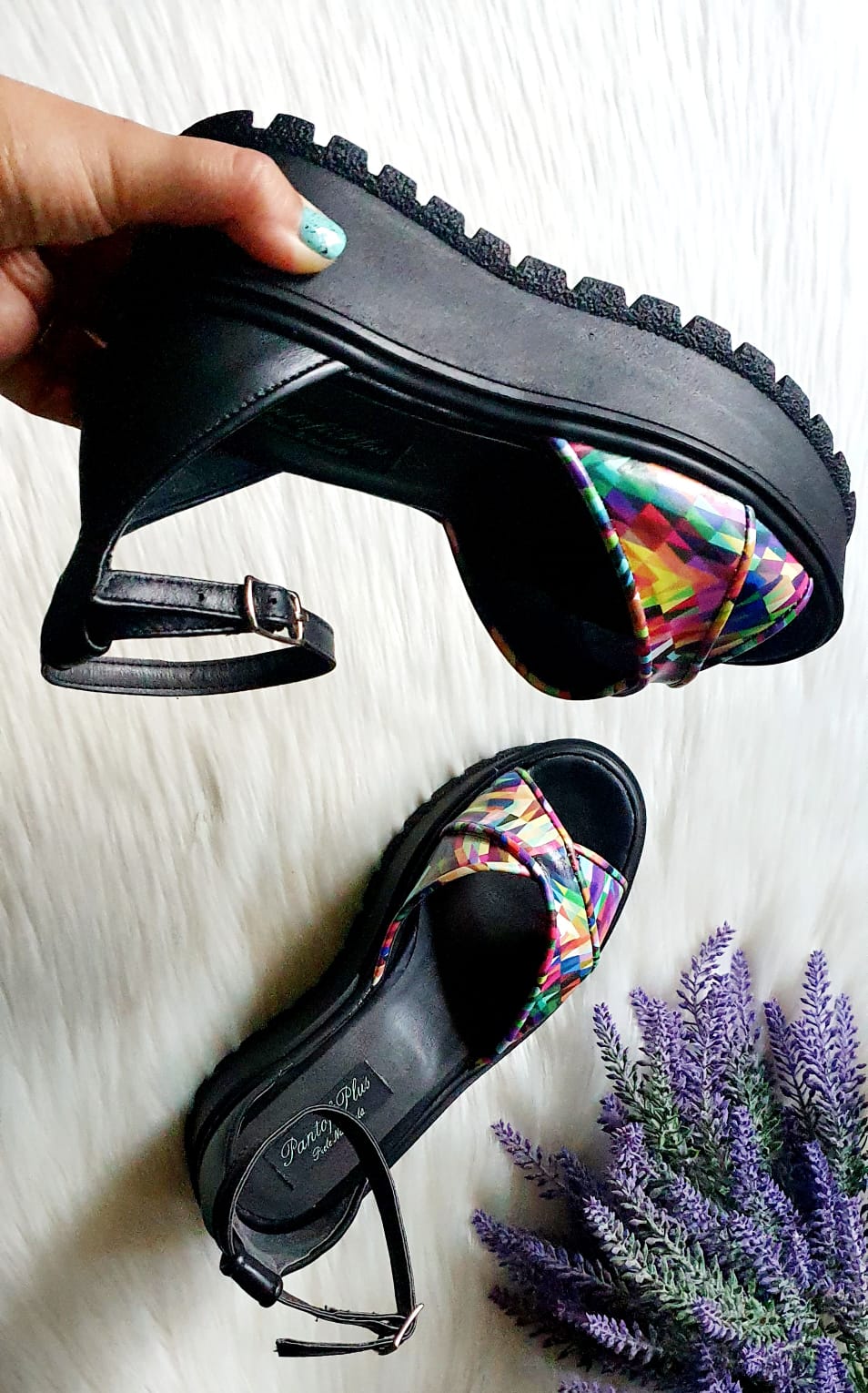 Sandale Cu Platforma Piele Imprimeu Sarpe V8   - Orice Culoare
