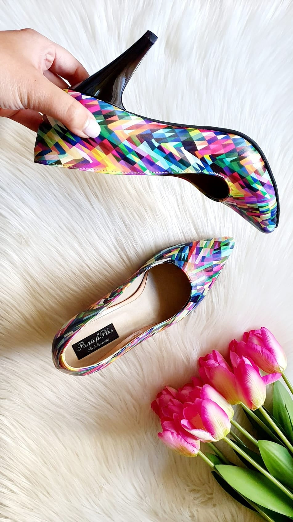 Pantofi Stiletto Piele Albastru Toc Mic V30 - orice culoare