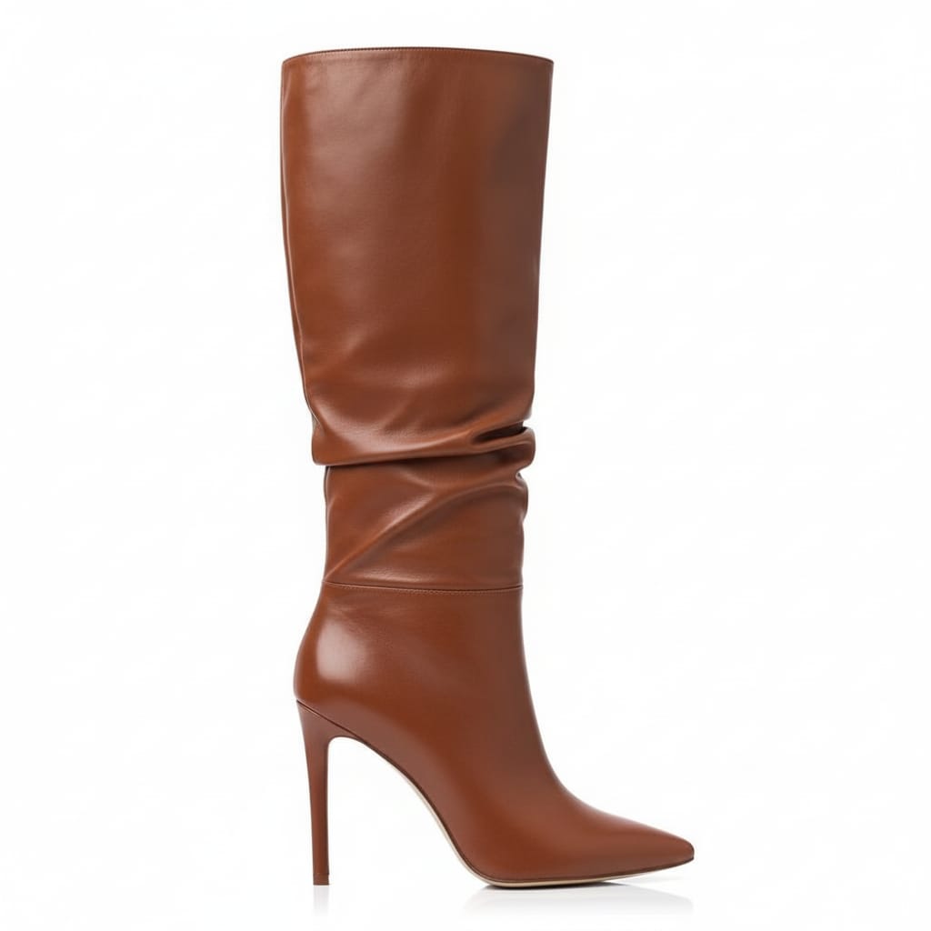 Cizme Stiletto Fronsate Piele Naturala  S7 - orice culoare