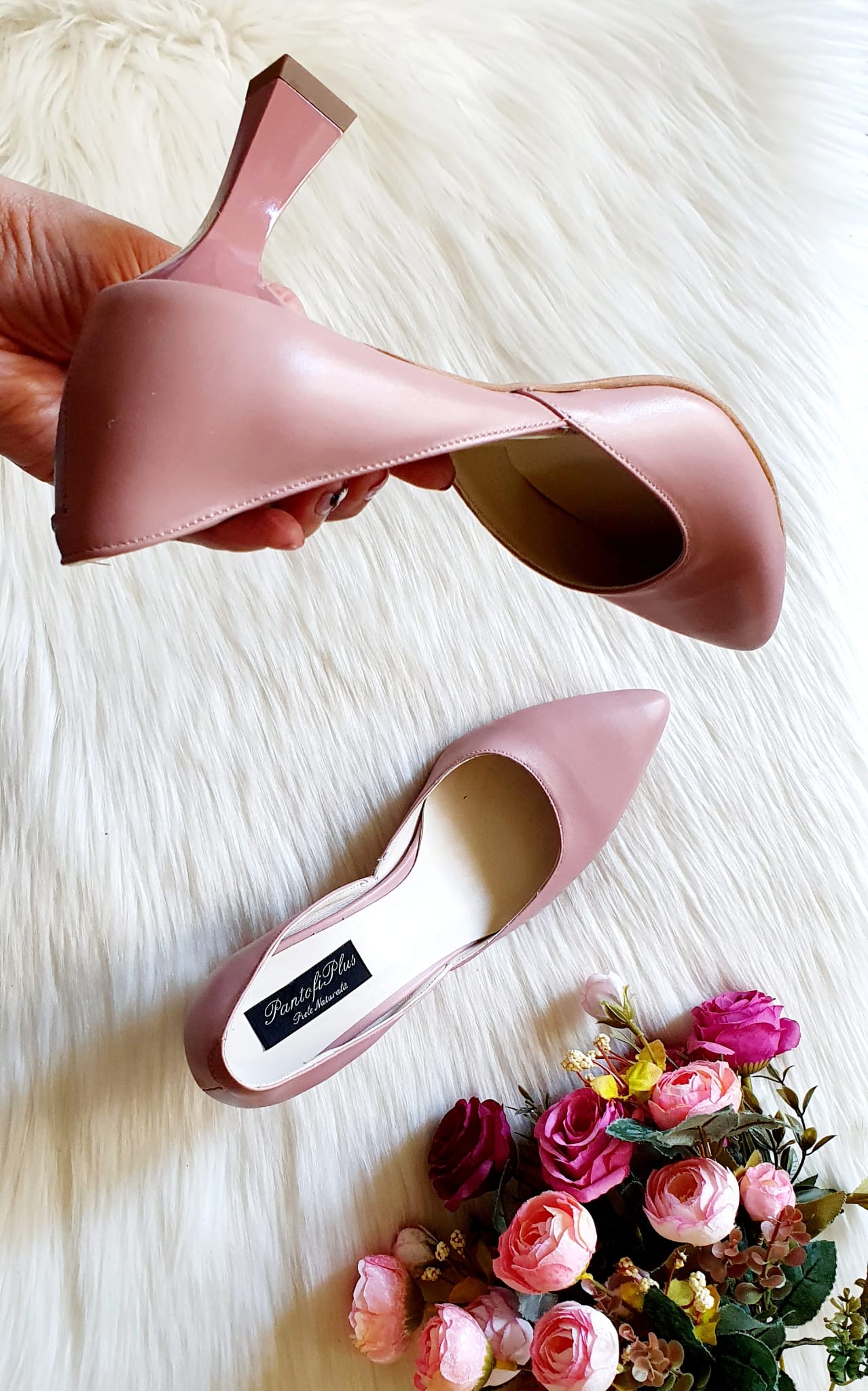 Pantofi Stiletto Piele Vernil Toc Mic Evazat C71 - orice culoare