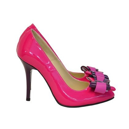 Pantofi piele stiletto Funda Fuchsia D17