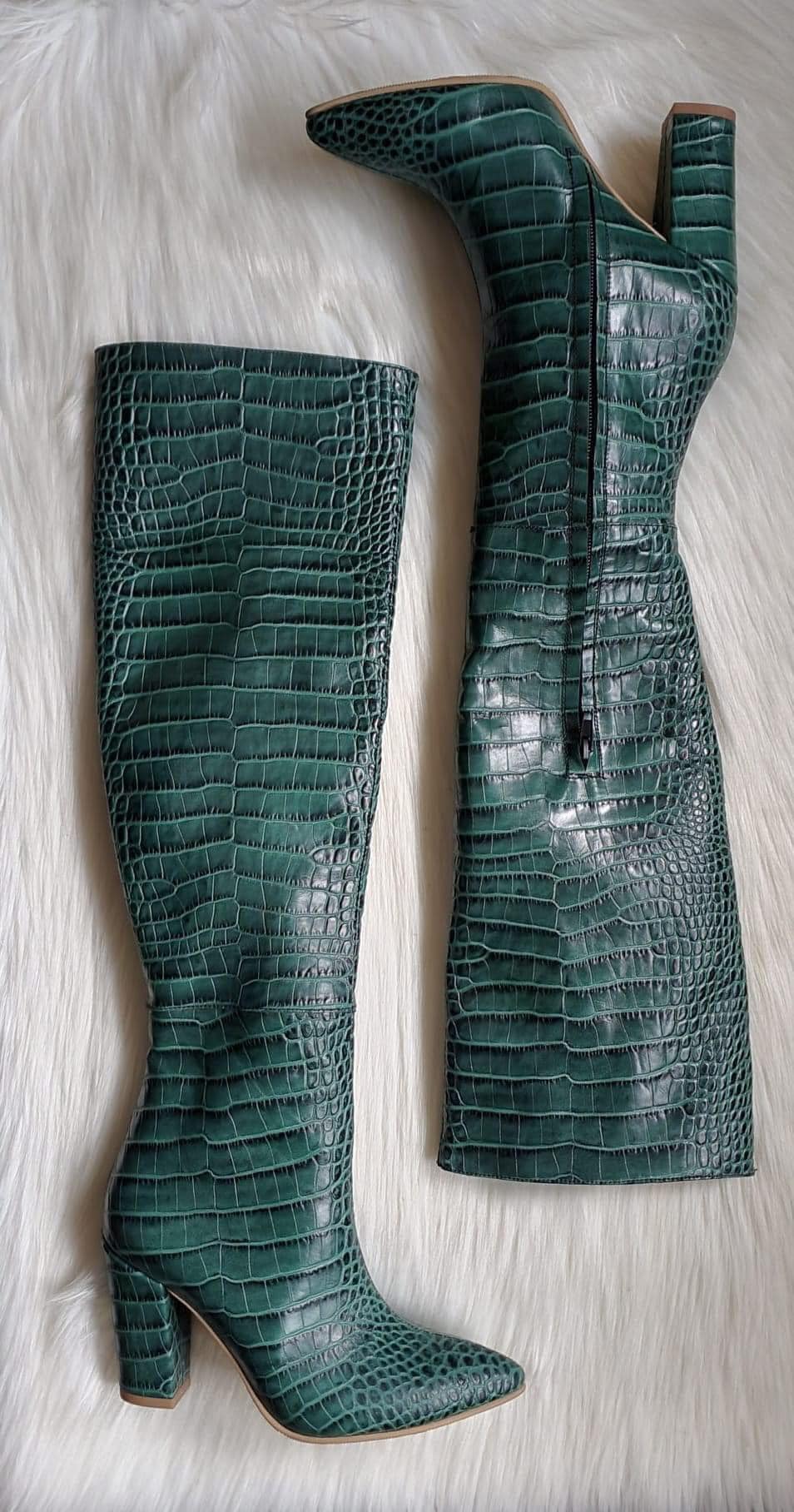 Cizme Piele Imprimeu Sarpe Verde Lia M1- orice culoare