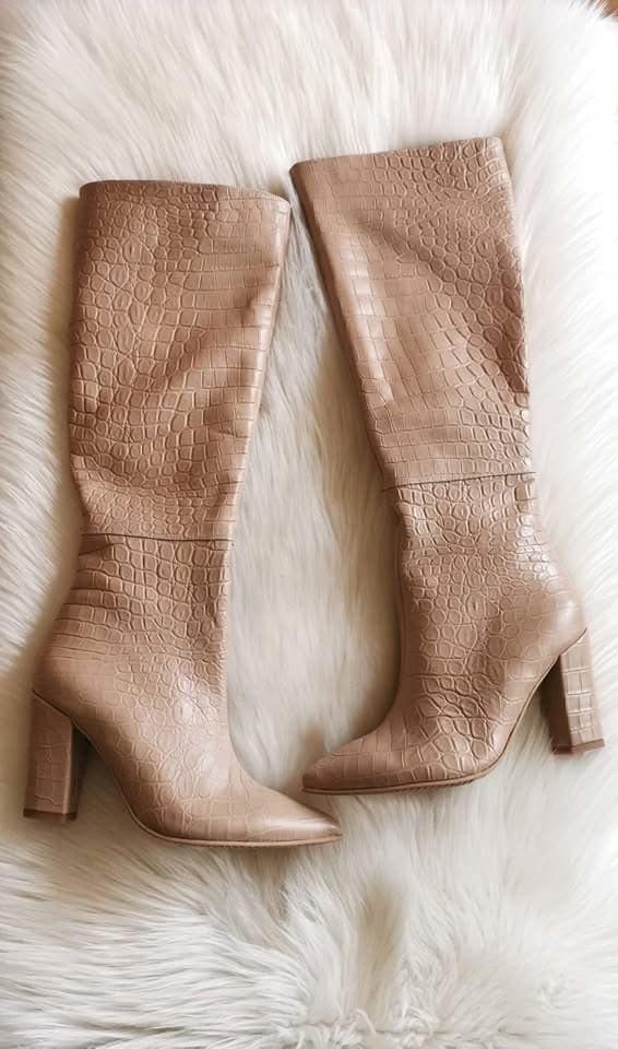 Cizme Piele Imprimeu Sarpe Verde Lia M1- orice culoare