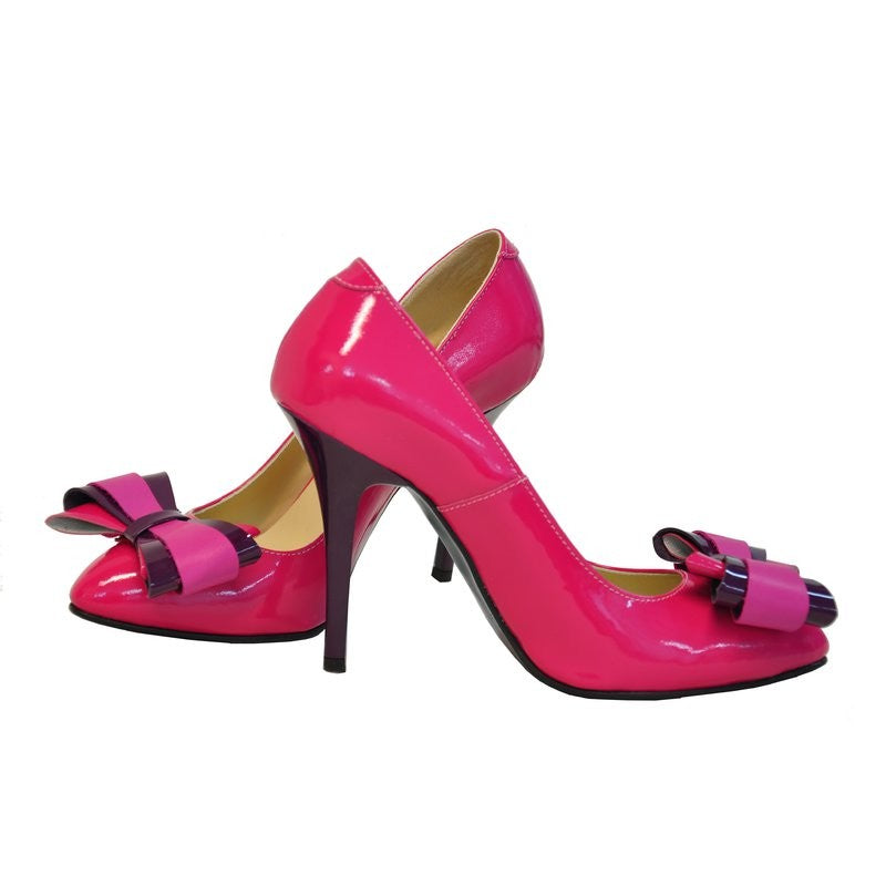 Pantofi piele stiletto Funda Fuchsia D17