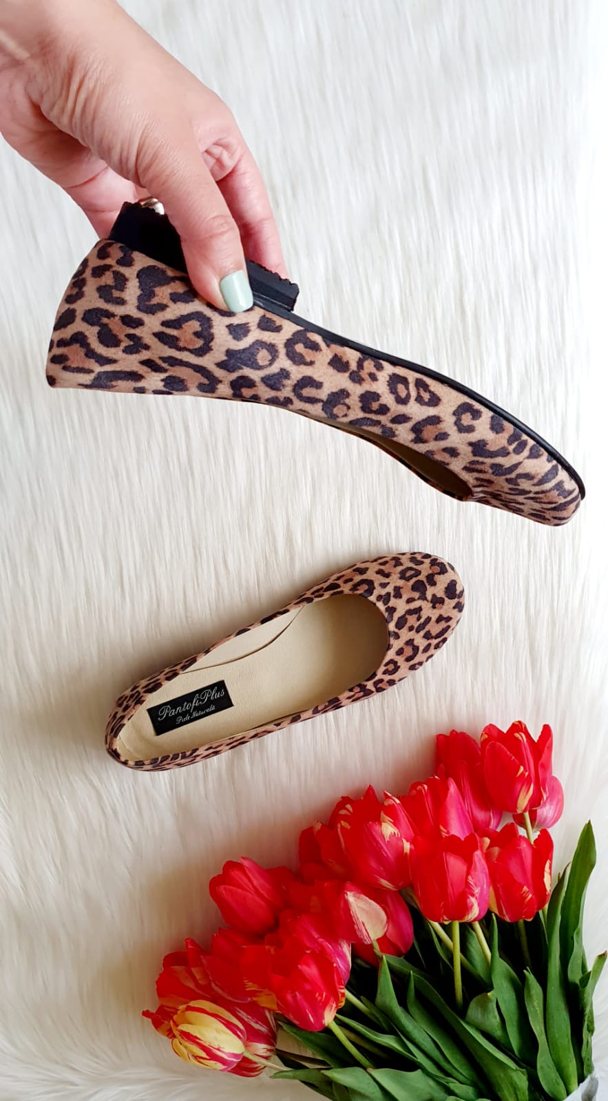Balerini piele naturala Casual Animal Print