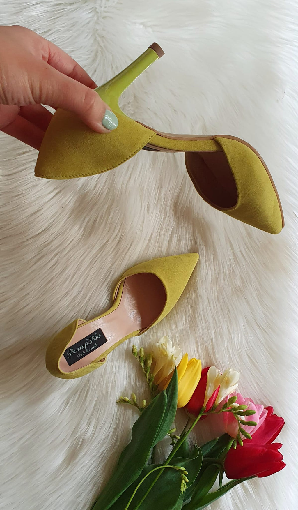 Pantofi Piele Stiletto Pretty Verde C36 - orice culoare