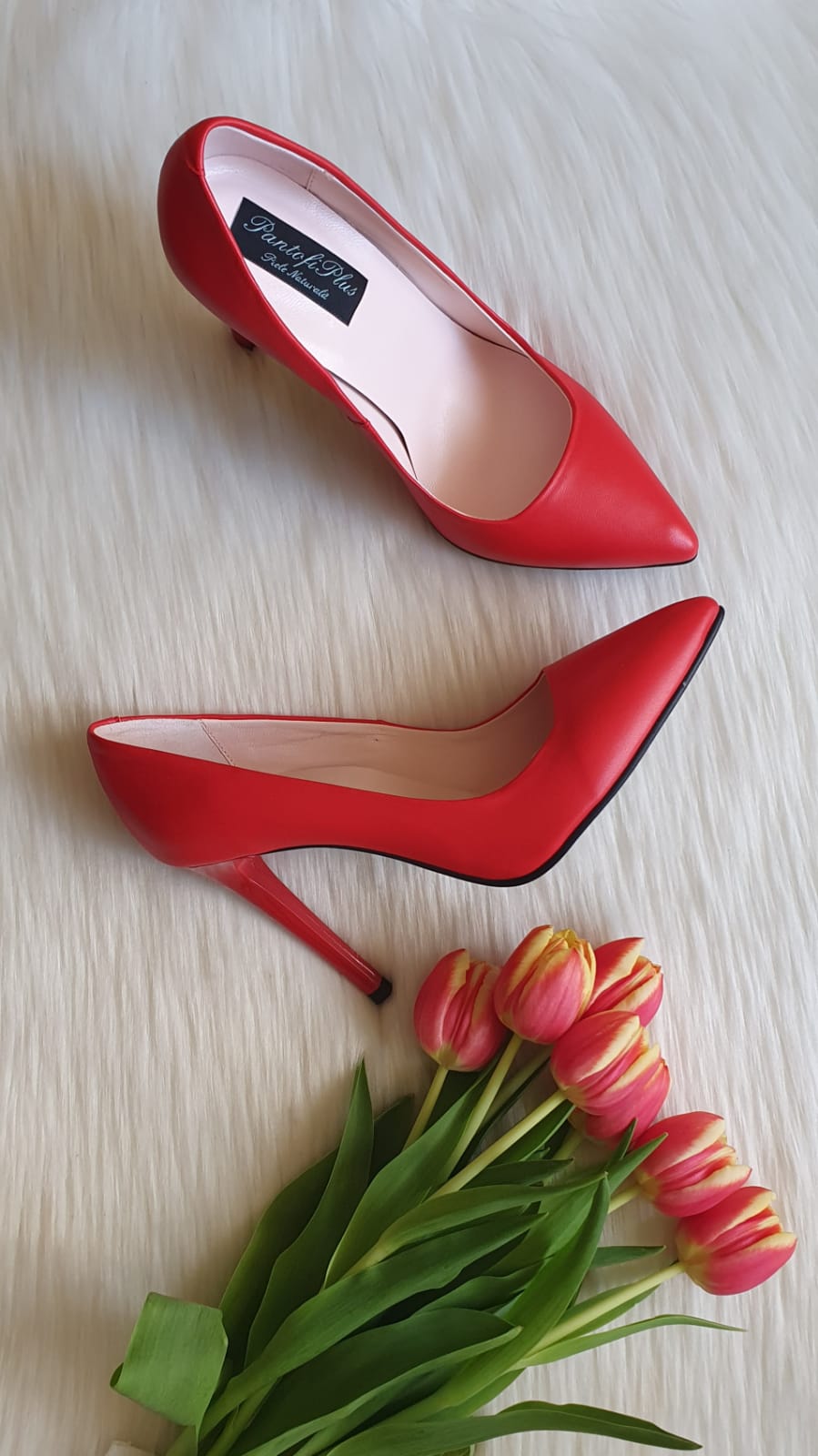 Pantofi Stiletto Piele Rosu Very Chic  - disponibili pe orice culoare