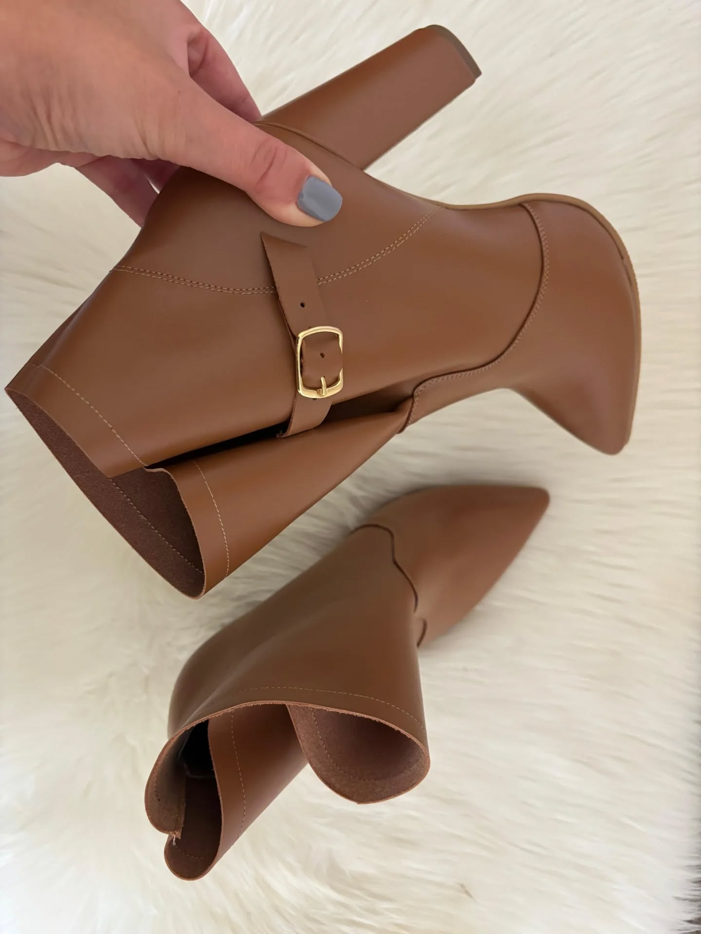 Botine Stiletto Piele Camel Delia L21 - Orice Culoare