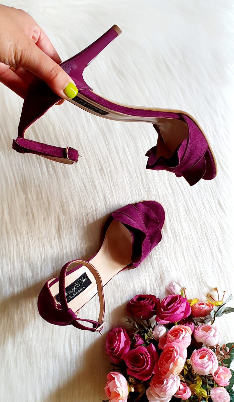 Sandale Piele Fucsia Anais Toc Cui C16  - orice culoare