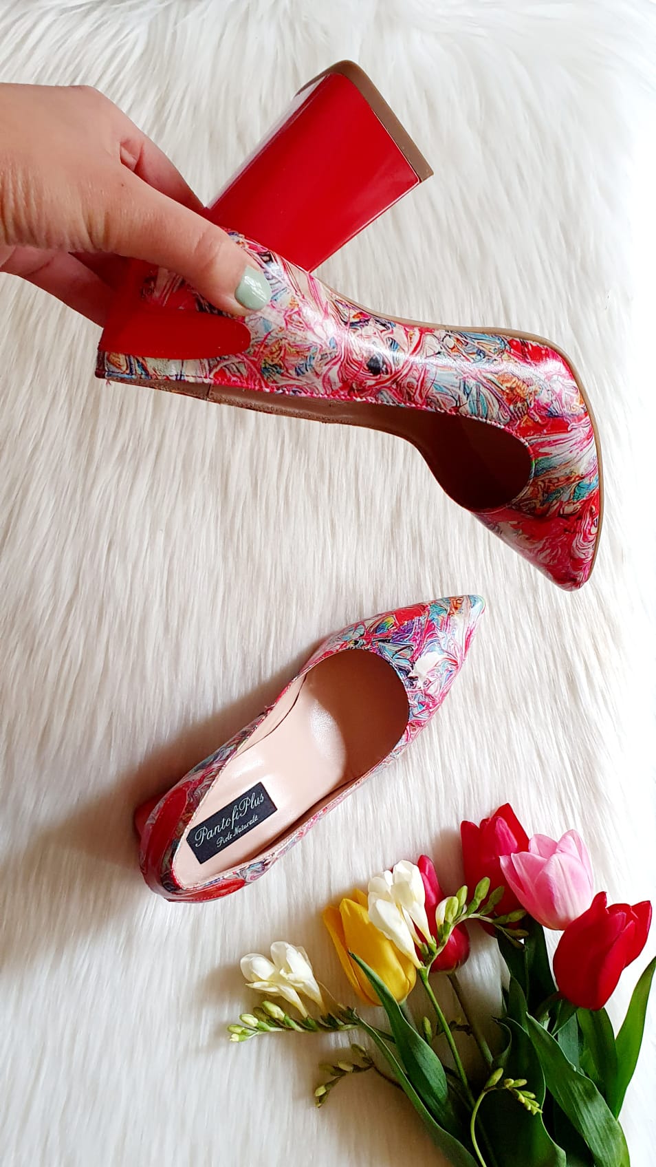 Pantof Comod Piele Vernil Toc Evazat C75 - orice culoare