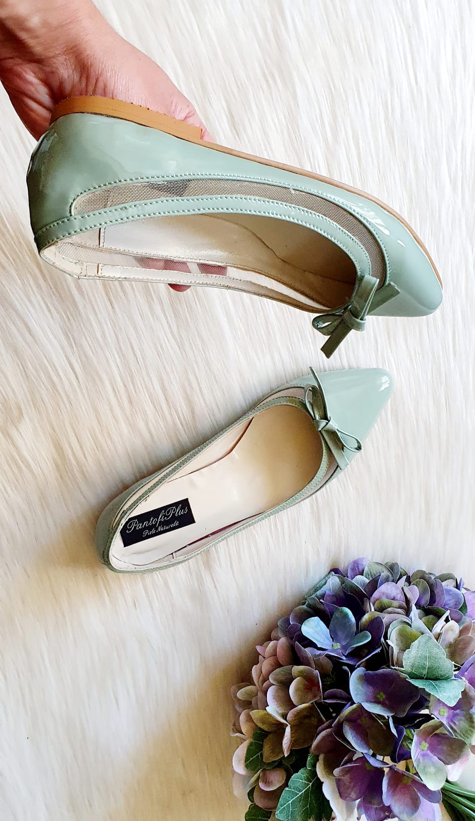 Balerini piele verde C2 - orice culoare